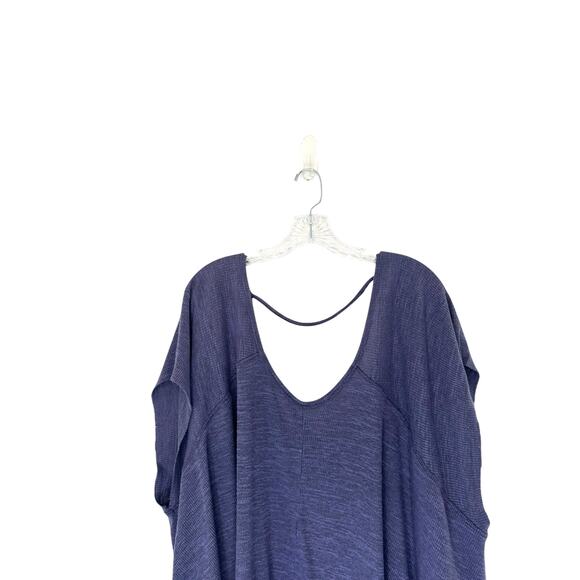Free People Purple Lagenlook Slouchy Oversized Swing Shirt Size Medium - Picture 5 of 8